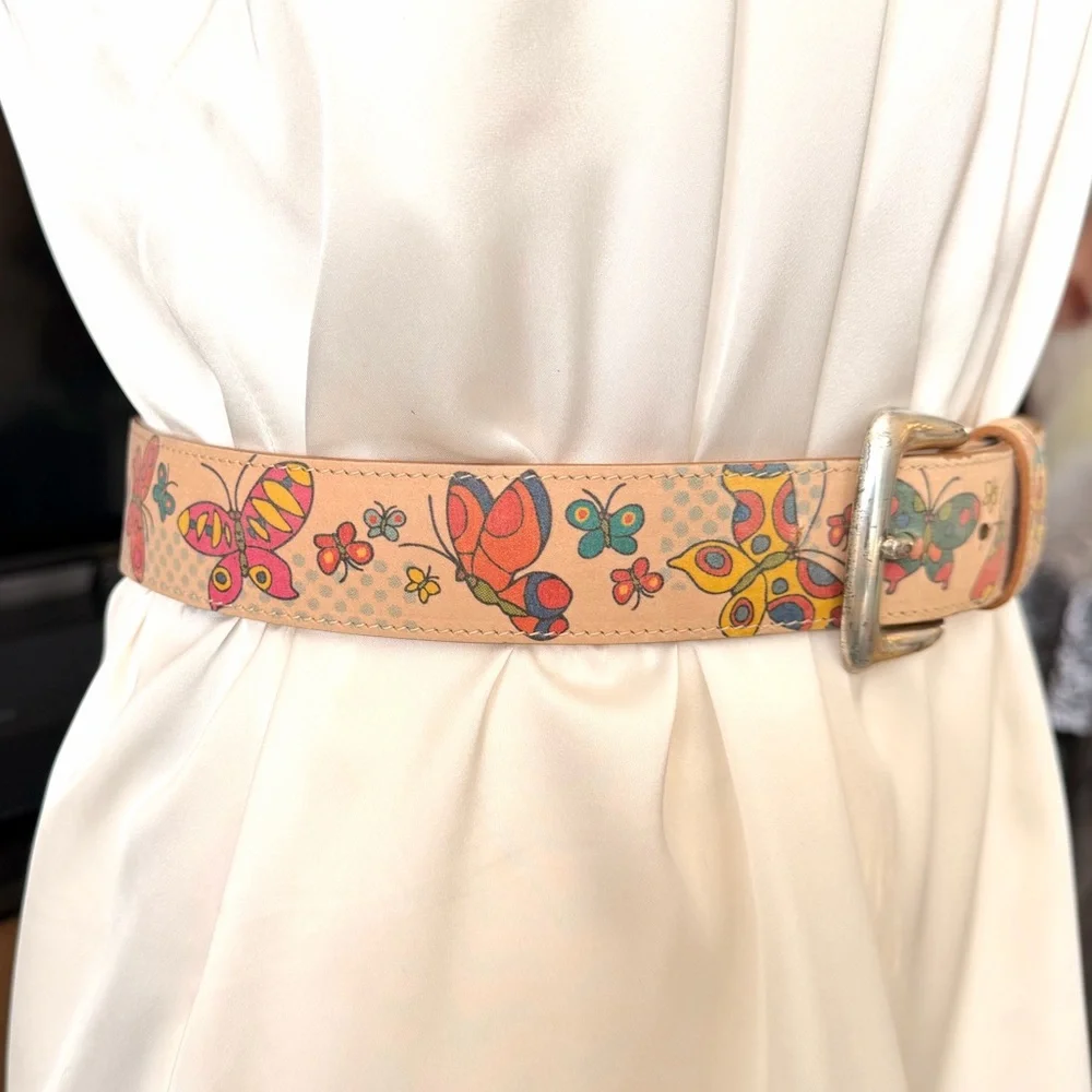 Vintage Multicolor Butterfly Belt